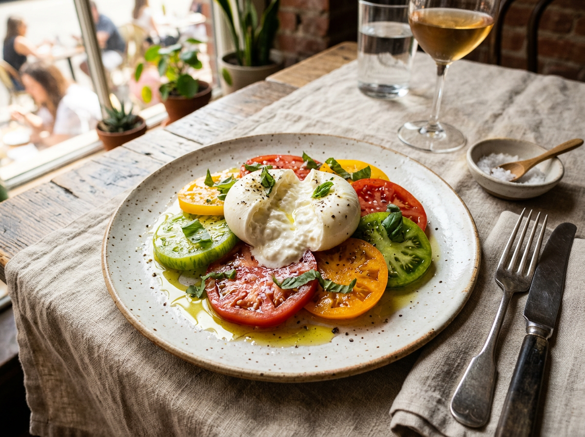 A thoughtfully plated dish served at a neighborhood restaurant